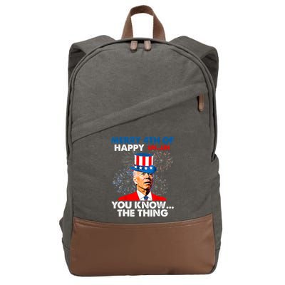 Joe Biden Merry 4th Of You Know The Thing 4th Of July Cotton Canvas Backpack