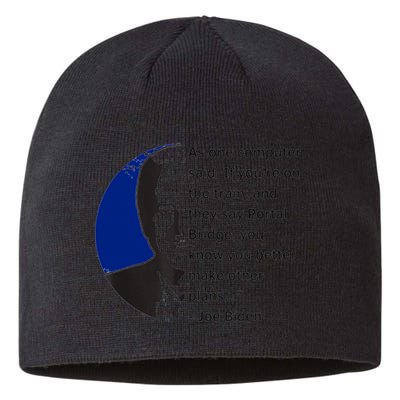 Joe Biden Meme Portal Bridge Anti Democrats Sustainable Beanie