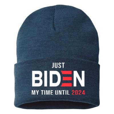 Just Biden My Time Until 2024 Sustainable Knit Beanie