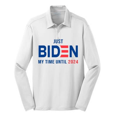 Just Biden My Time Until 2024 Silk Touch Performance Long Sleeve Polo