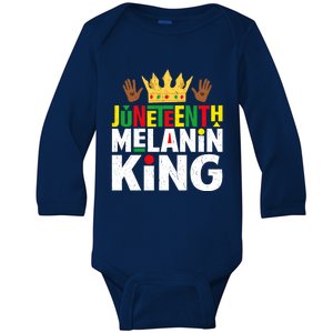 Juneteenth Black Melanin King Blm Freedom Day Independence Gift Baby Long Sleeve Bodysuit