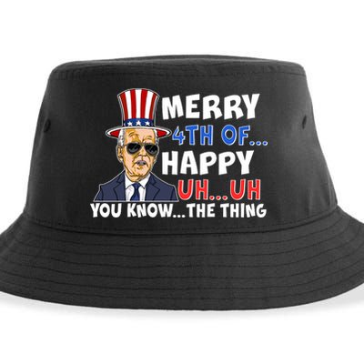 Joe Biden Merry 4th Of Happy Uh You Know The Thing Sustainable Bucket Hat