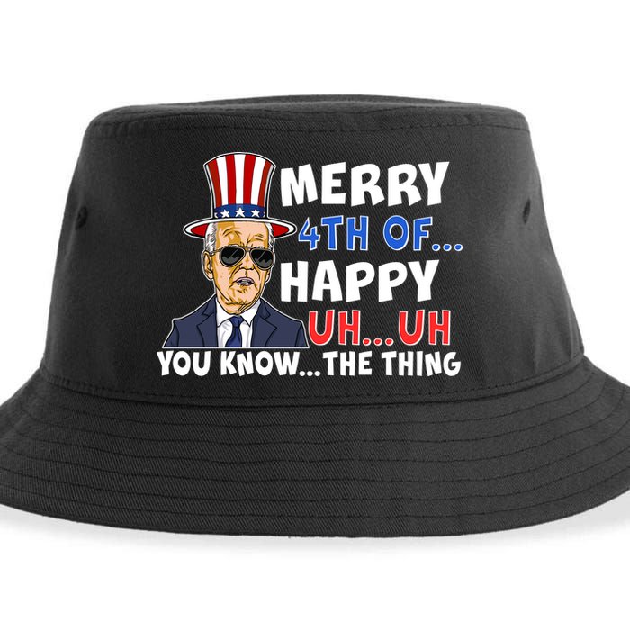 Joe Biden Merry 4th Of Happy Uh You Know The Thing Sustainable Bucket Hat