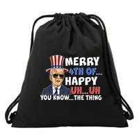 Joe Biden Merry 4th Of Happy Uh You Know The Thing Drawstring Bag