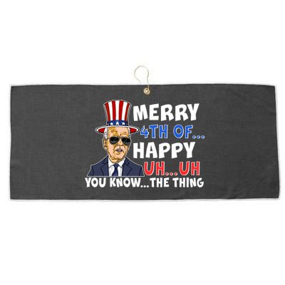 Joe Biden Merry 4th Of Happy Uh You Know The Thing Large Microfiber Waffle Golf Towel