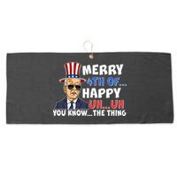 Joe Biden Merry 4th Of Happy Uh You Know The Thing Large Microfiber Waffle Golf Towel
