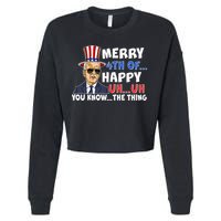 Joe Biden Merry 4th Of Happy Uh You Know The Thing Cropped Pullover Crew