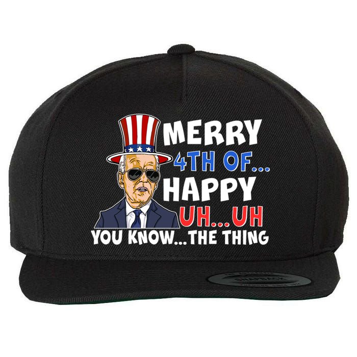 Joe Biden Merry 4th Of Happy Uh You Know The Thing Wool Snapback Cap