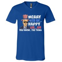 Joe Biden Merry 4th Of Happy Uh You Know The Thing V-Neck T-Shirt