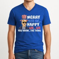 Joe Biden Merry 4th Of Happy Uh You Know The Thing V-Neck T-Shirt