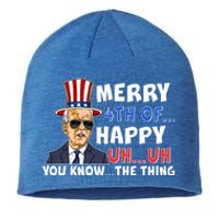 Joe Biden Merry 4th Of Happy Uh You Know The Thing Sustainable Beanie