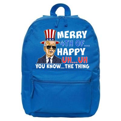 Joe Biden Merry 4th Of Happy Uh You Know The Thing 16 in Basic Backpack
