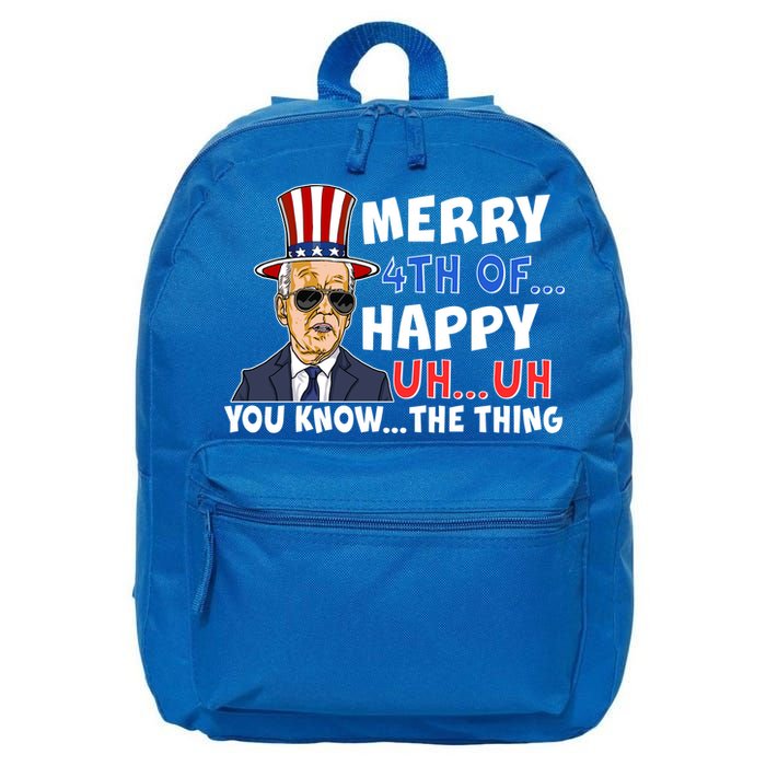 Joe Biden Merry 4th Of Happy Uh You Know The Thing 16 in Basic Backpack