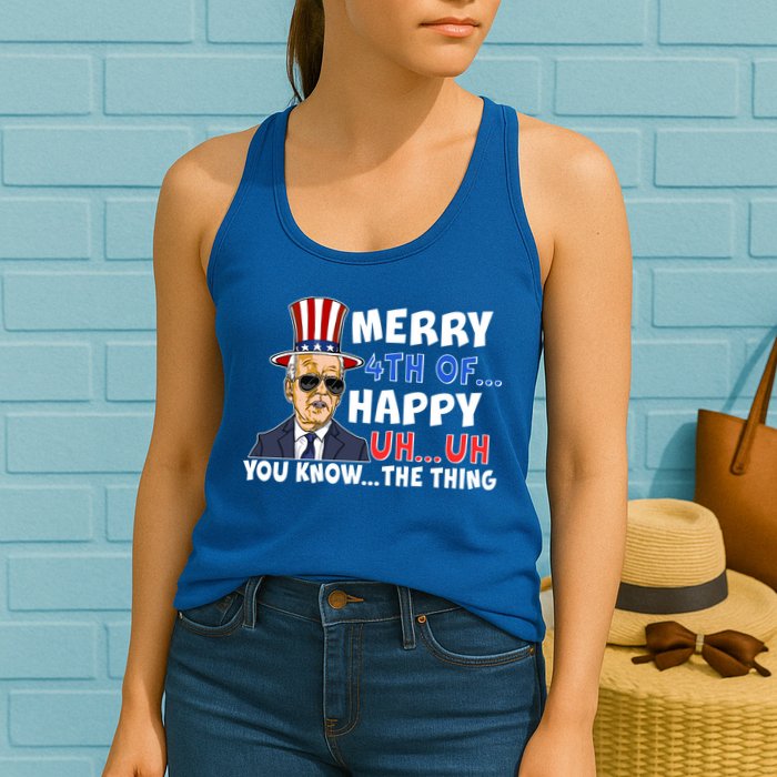 Joe Biden Merry 4th Of Happy Uh You Know The Thing Womens Tank Top