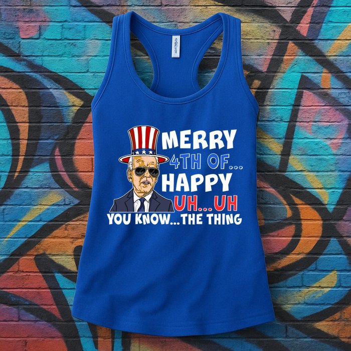 Joe Biden Merry 4th Of Happy Uh You Know The Thing Womens Tank Top