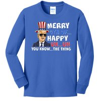 Joe Biden Merry 4th Of Happy Uh You Know The Thing Kids Long Sleeve Shirt