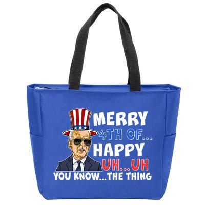 Joe Biden Merry 4th Of Happy Uh You Know The Thing Zip Tote Bag
