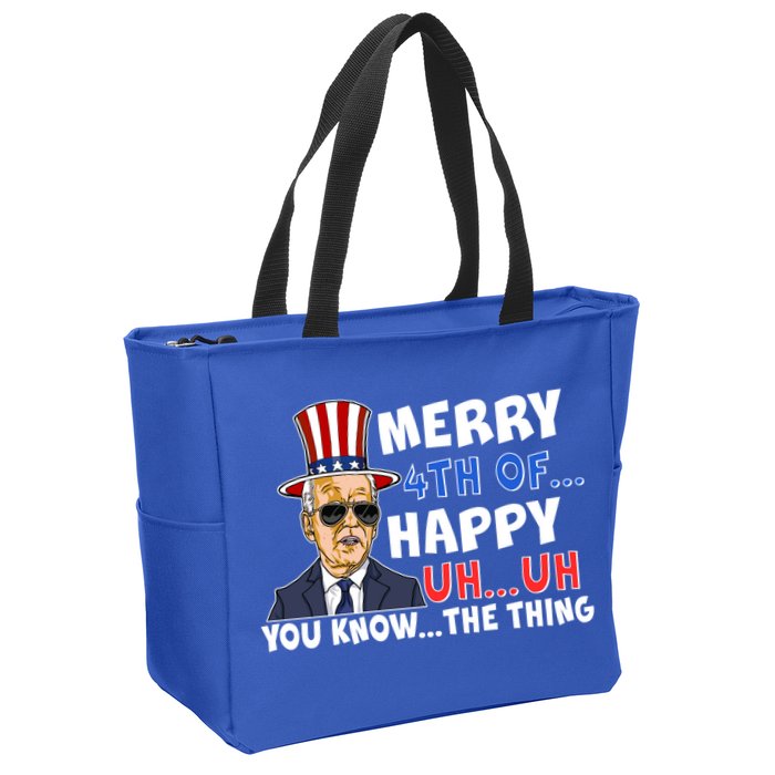 Joe Biden Merry 4th Of Happy Uh You Know The Thing Zip Tote Bag