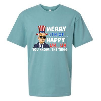 Joe Biden Merry 4th Of Happy Uh You Know The Thing Sueded Cloud Jersey T-Shirt