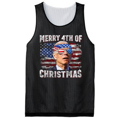 Joe Biden Merry 4th Of Christmas Funny 4th Of July Mesh Reversible Basketball Jersey Tank