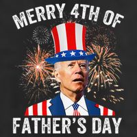 Joe Biden Merry 4th Of Father's Day Funny 4th Of July 7 Panel Mesh Trucker Snapback Hat