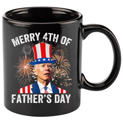 Joe Biden Merry 4th Of Father's Day Funny 4th Of July 11oz C Handle Ceramic Mug