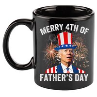 Joe Biden Merry 4th Of Father's Day Funny 4th Of July 11oz C Handle Ceramic Mug