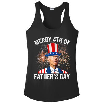 Joe Biden Merry 4th Of Father's Day Funny 4th Of July Ladies PosiCharge Competitor Racerback Tank