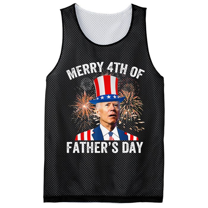 Joe Biden Merry 4th Of Father's Day Funny 4th Of July Mesh Reversible Basketball Jersey Tank