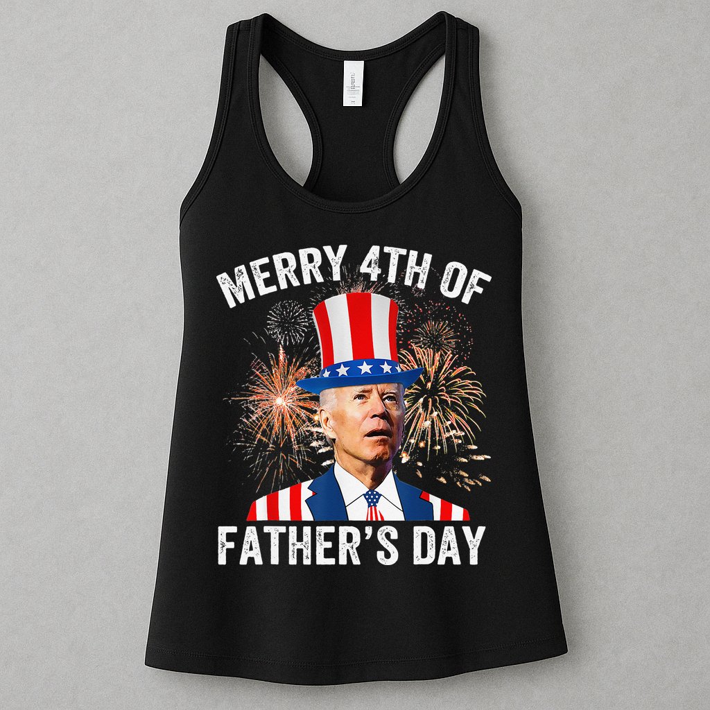 Joe Biden Merry 4th Of Father's Day Funny 4th Of July Womens Tank Top