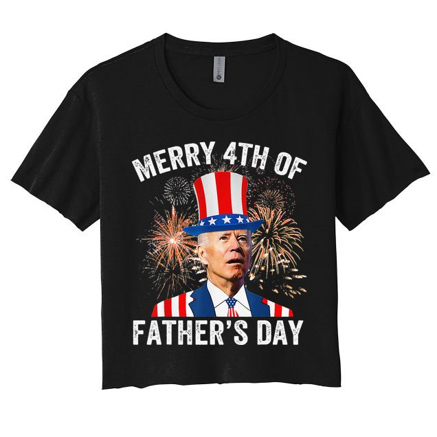 Joe Biden Merry 4th Of Father's Day Funny 4th Of July Crop Top