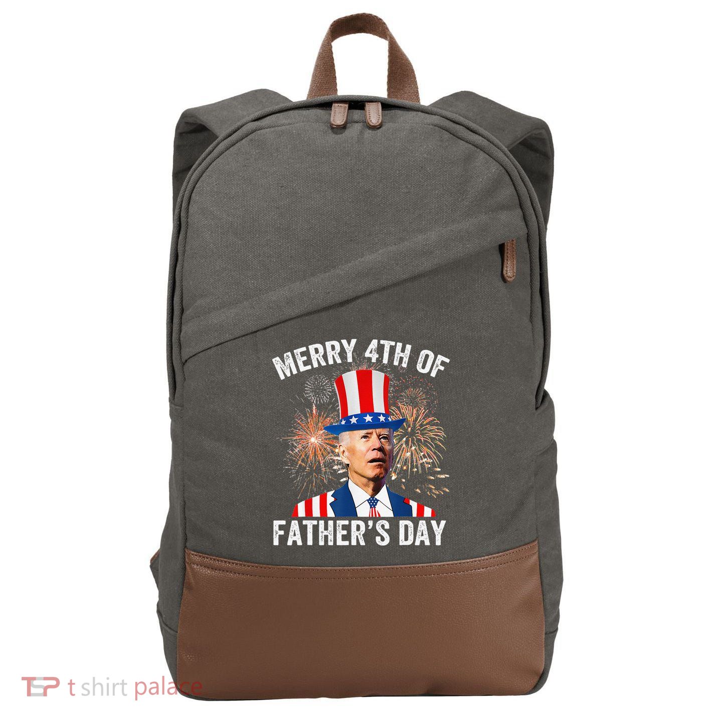 Joe Biden Merry 4th Of Father's Day Funny 4th Of July Cotton Canvas Backpack