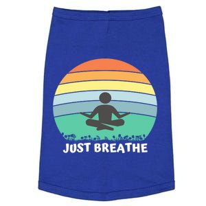 Just Breathe Meditation Peaceful Sitting Rainbow Funny Gift Doggie Tank