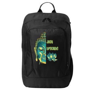 Just Breathe Mindfulness Meditation Buddha Live Now Gift City Backpack