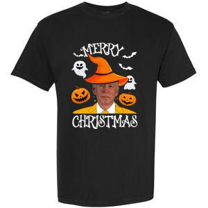 Joe Biden Merry Christmas Halloween Jokes Pumpkin Ghost Garment-Dyed Heavyweight T-Shirt