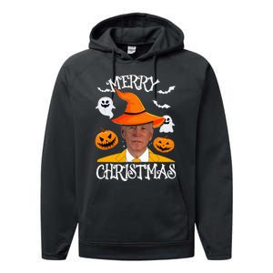 Joe Biden Merry Christmas Halloween Jokes Pumpkin Ghost Performance Fleece Hoodie