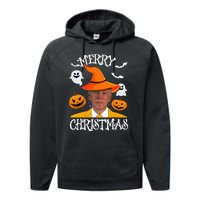 Joe Biden Merry Christmas Halloween Jokes Pumpkin Ghost Performance Fleece Hoodie