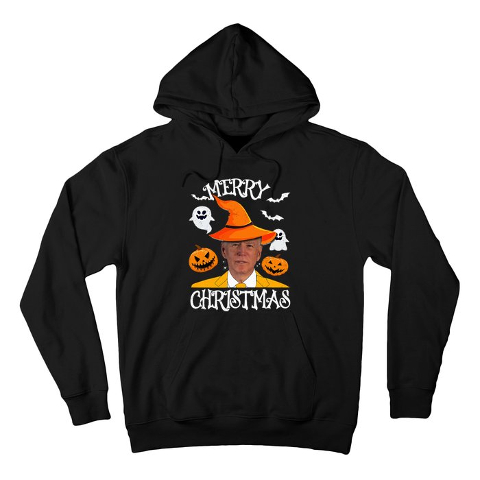 Joe Biden Merry Christmas Halloween Jokes Pumpkin Ghost Hoodie