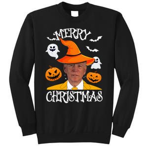 Joe Biden Merry Christmas Halloween Jokes Pumpkin Ghost Sweatshirt