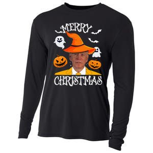 Joe Biden Merry Christmas Halloween Jokes Pumpkin Ghost Cooling Performance Long Sleeve Crew