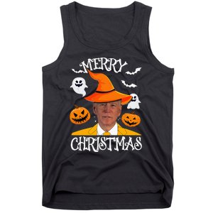 Joe Biden Merry Christmas Halloween Jokes Pumpkin Ghost Tank Top