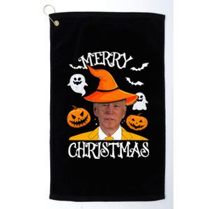 Joe Biden Merry Christmas Halloween Jokes Pumpkin Ghost Platinum Collection Golf Towel