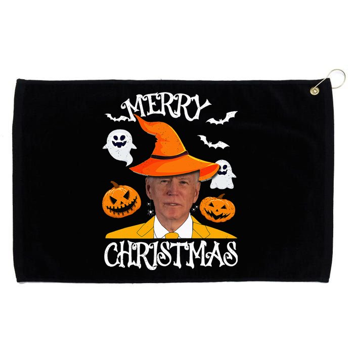 Joe Biden Merry Christmas Halloween Jokes Pumpkin Ghost Grommeted Golf Towel