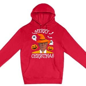 Joe Biden Merry Christmas Halloween Jokes Pumpkin Ghost Premium Pullover Hoodie