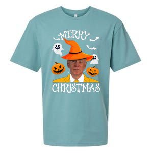 Joe Biden Merry Christmas Halloween Jokes Pumpkin Ghost Sueded Cloud Jersey T-Shirt