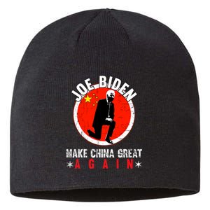 Joe Biden Make China Great Again Funny Sarcastic Anti Biden Sustainable Beanie