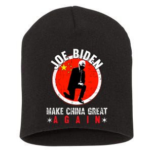 Joe Biden Make China Great Again Funny Sarcastic Anti Biden Short Acrylic Beanie