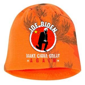 Joe Biden Make China Great Again Funny Sarcastic Anti Biden Kati - Camo Knit Beanie