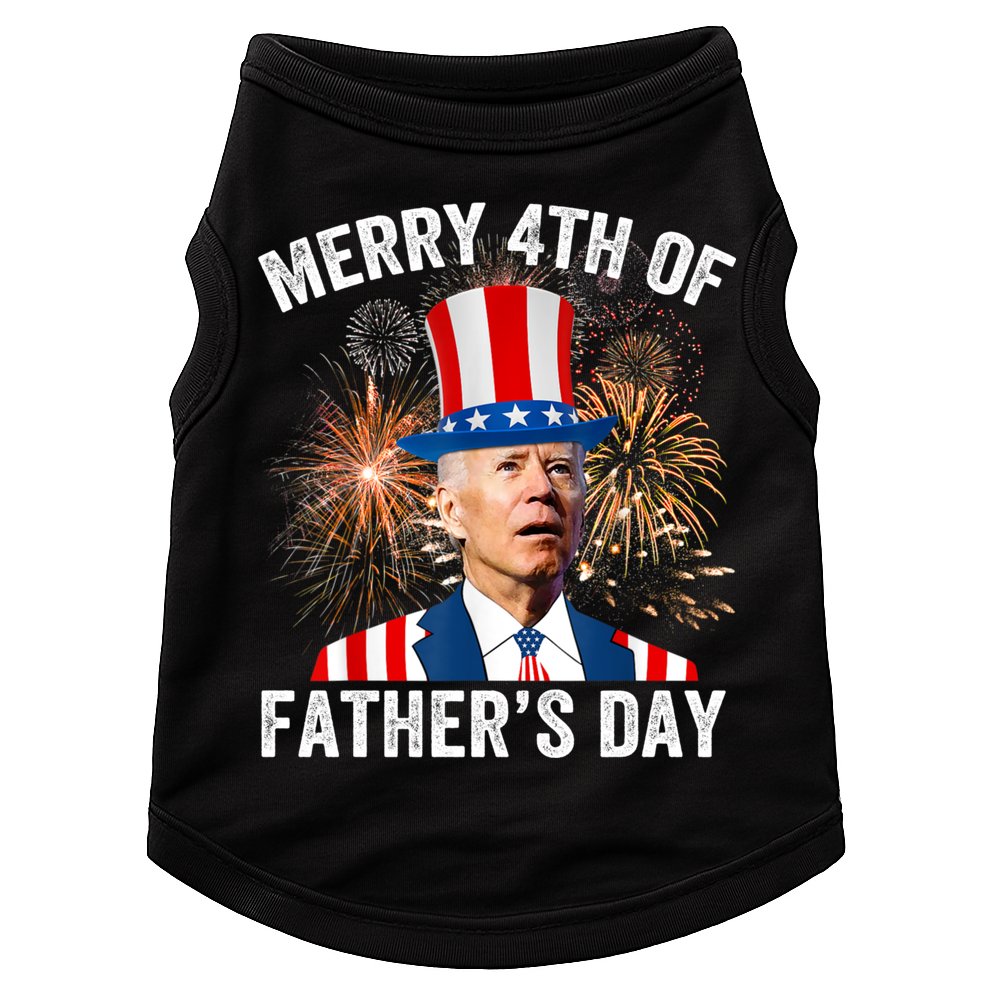 Joe Biden Merry 4th Of Fathers Day Funny 4th Of July Doggie Tank