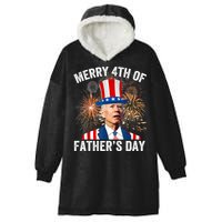 Joe Biden Merry 4th Of Fathers Day Funny 4th Of July Hooded Wearable Blanket